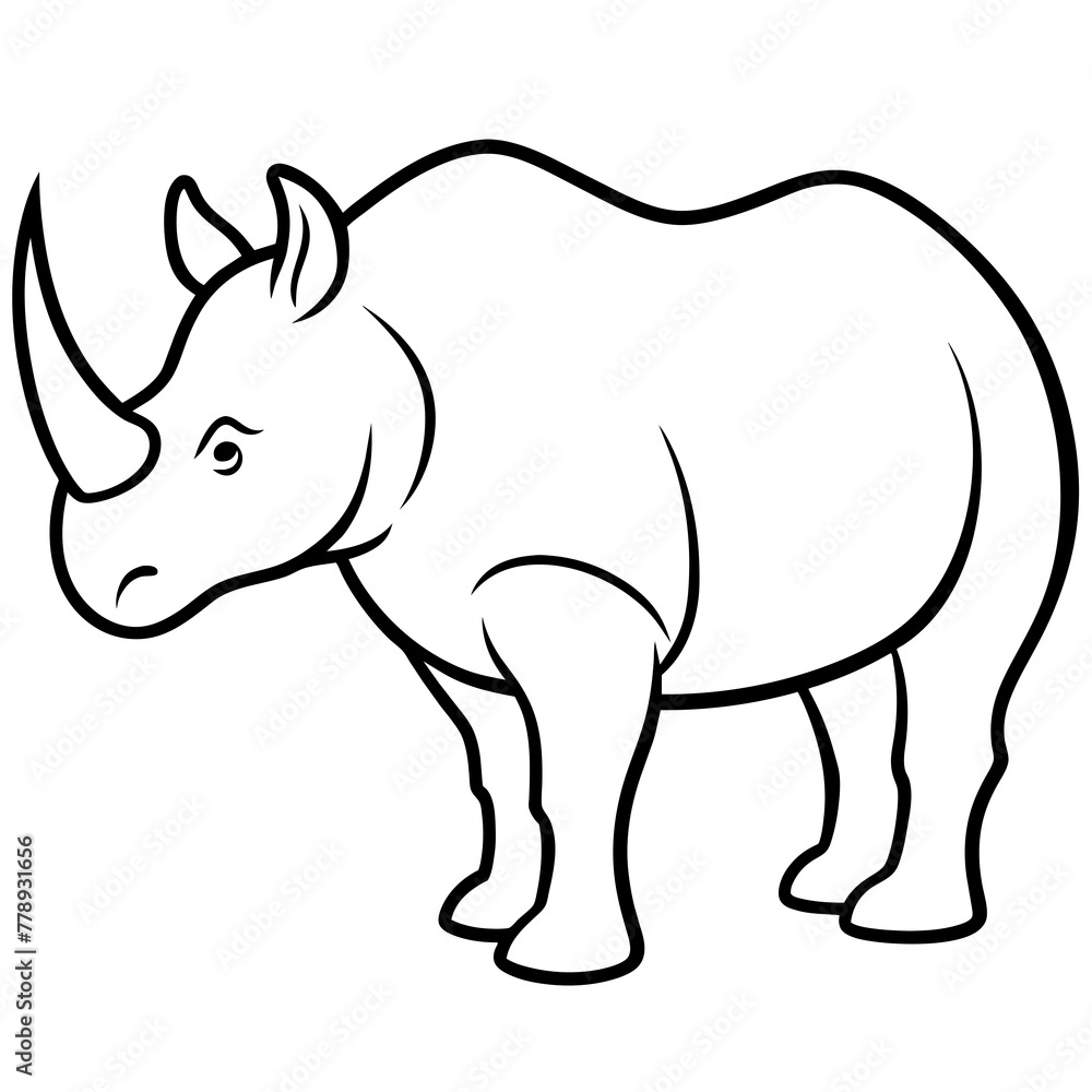 Fototapeta premium rhino vector illustration silhouette 