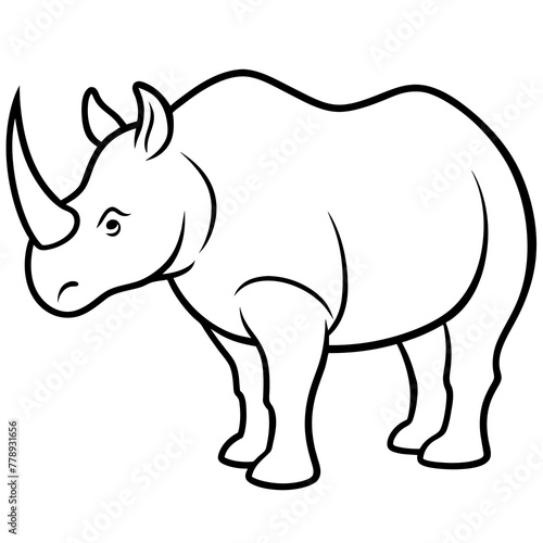 rhino vector illustration silhouette 