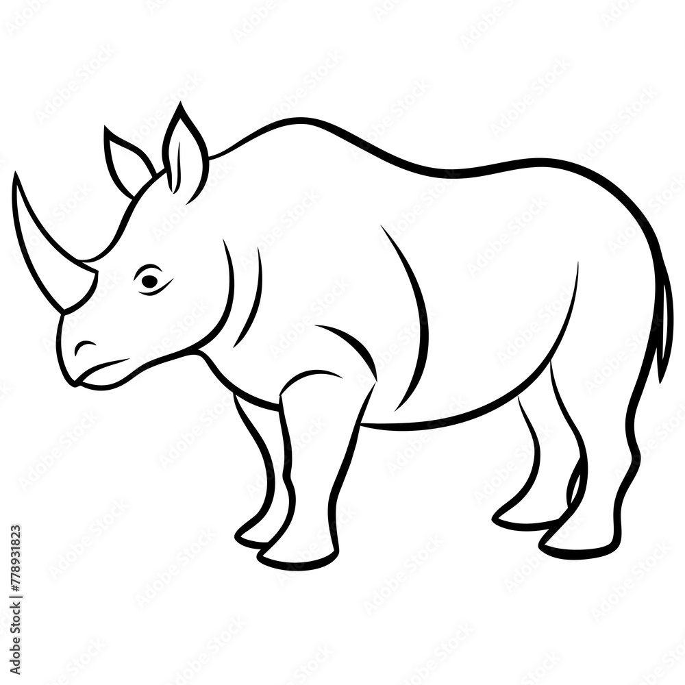 Fototapeta premium rhino vector illustration silhouette