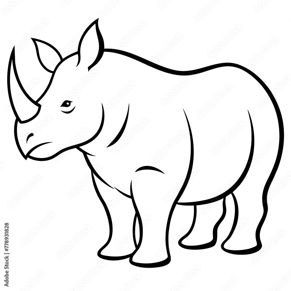 Fototapeta premium rhino vector illustration silhouette