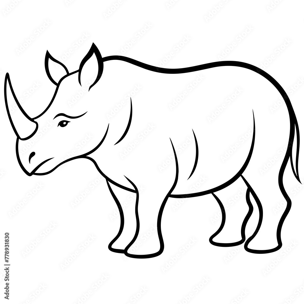 rhino vector illustration silhouette 