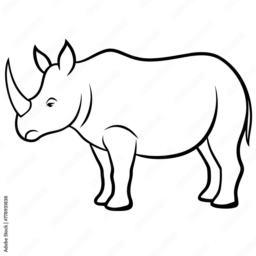 Fototapeta premium rhino vector illustration silhouette 