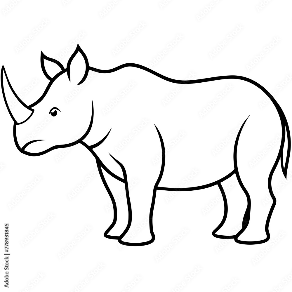 Fototapeta premium rhino vector illustration silhouette 
