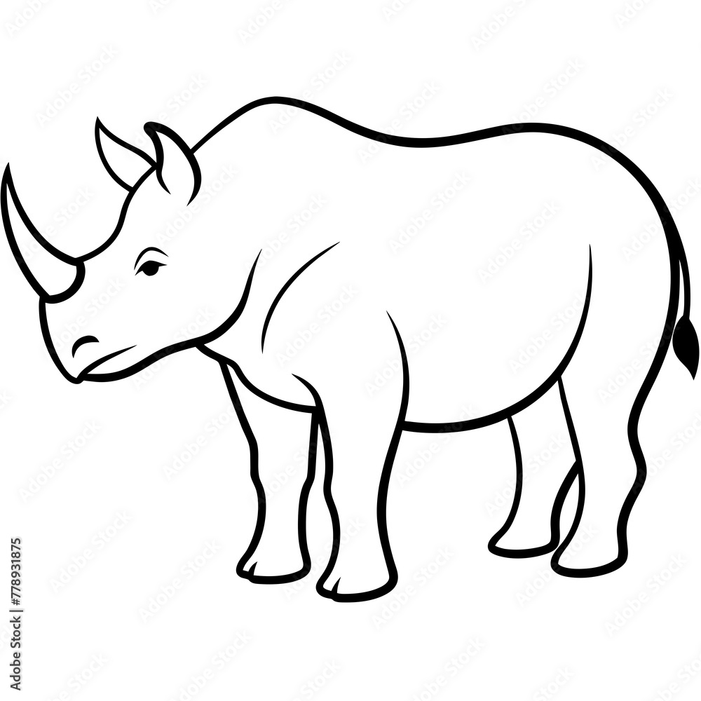 rhino vector illustration silhouette rhino vector illustration silhouette