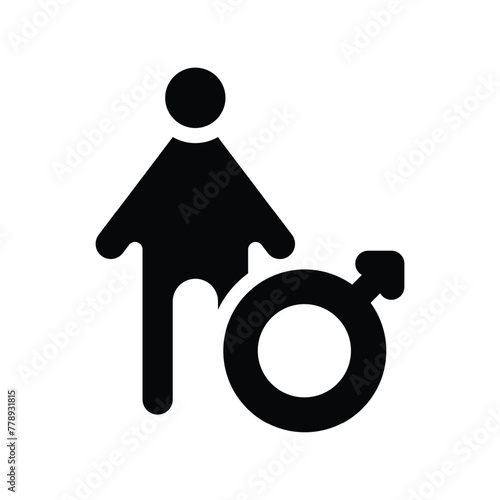 masculine solid icon vector design good for website and mobile app. man gender icon