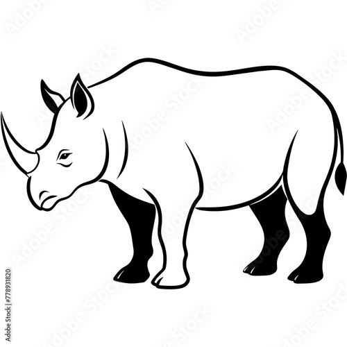 rhino vector illustration silhouette 