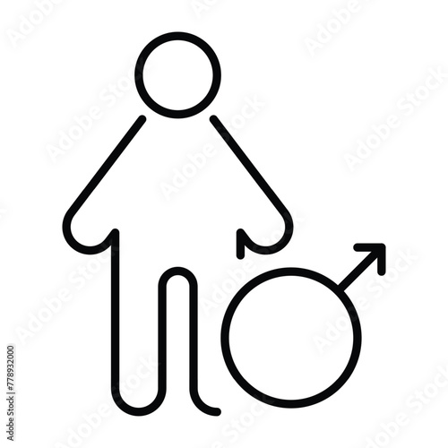 masculine outline thin icon vector design good for website and mobile app. man gender icon