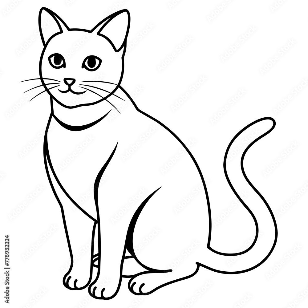 illustration of cat with vector art silhouette illustration of cat with vector art silhouette