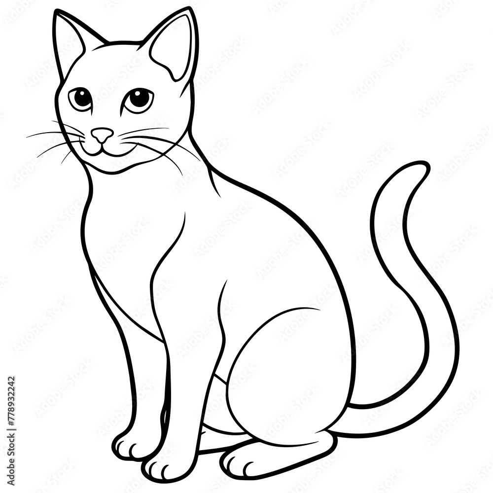 illustration of cat with vector art silhouette illustration of cat with vector art silhouette