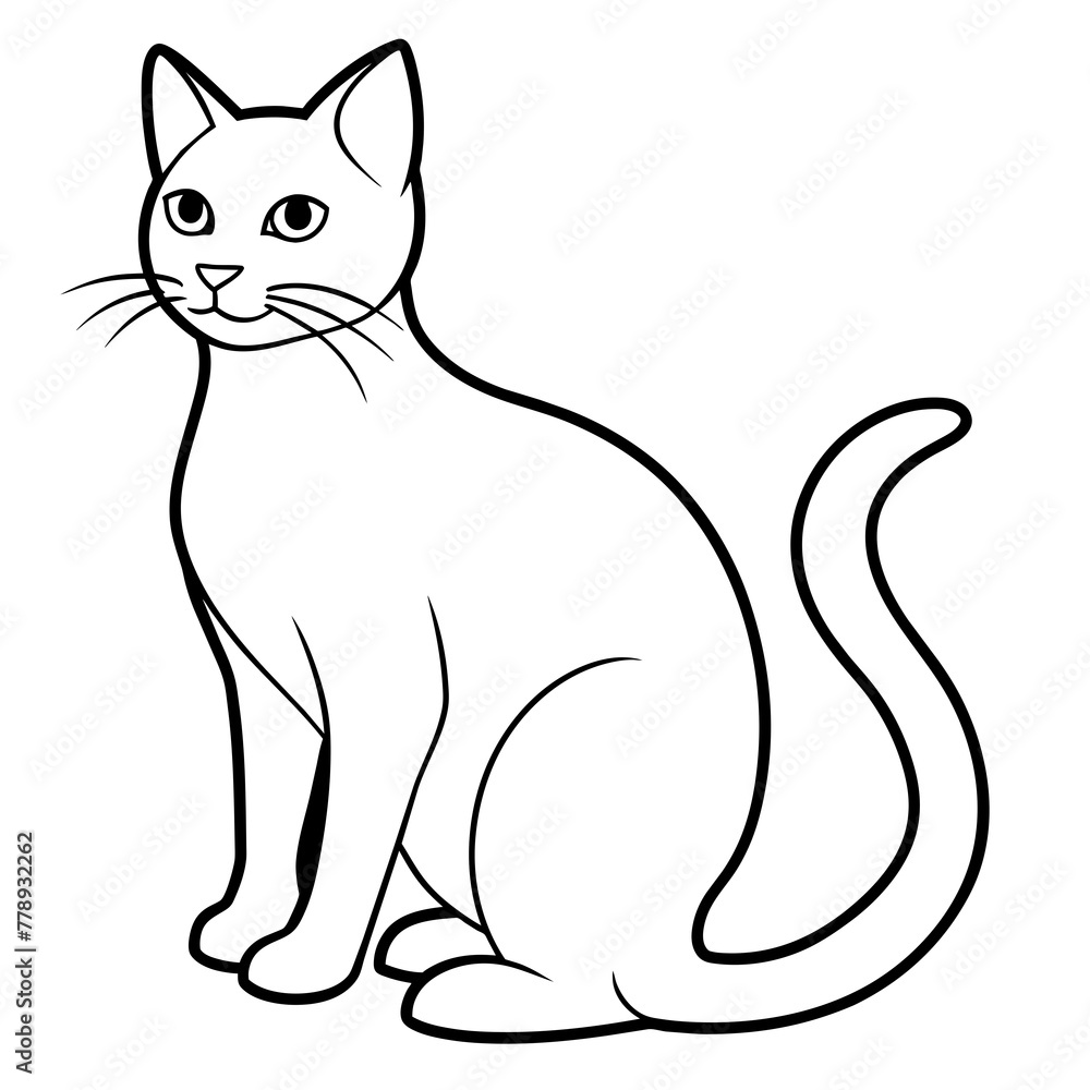 illustration of cat with vector art silhouette illustration of cat with vector art silhouette