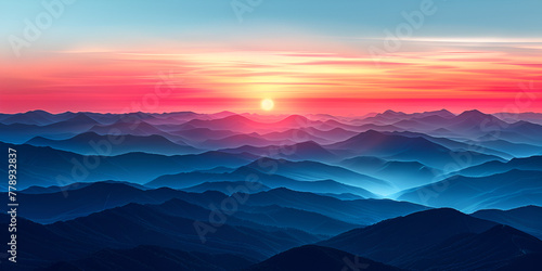 Mountains silhouettes. generative ai  © Malaika