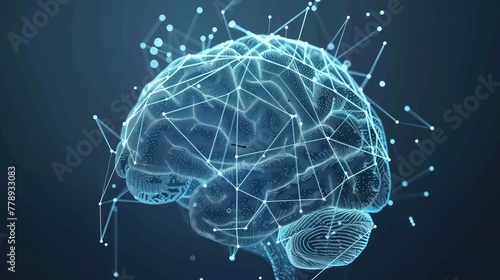 human brain blue transparent