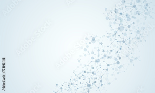 Structure molecule and communication. Connected lines with dots. Medical, technology, chemistry, science background.