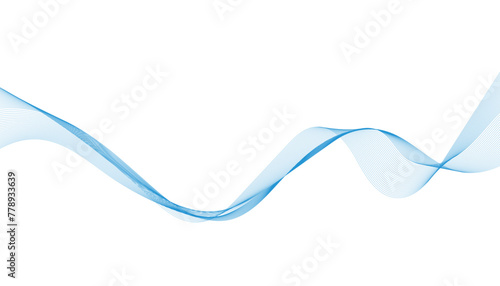 Abstract vector background with blue wavy lines. Blue wave background. Blue lines vector illustration. Curved wave. Abstract wave element for design. 