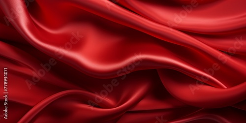 Red vintage cloth texture and seamless background with copy space silk satin blank backdrop design 