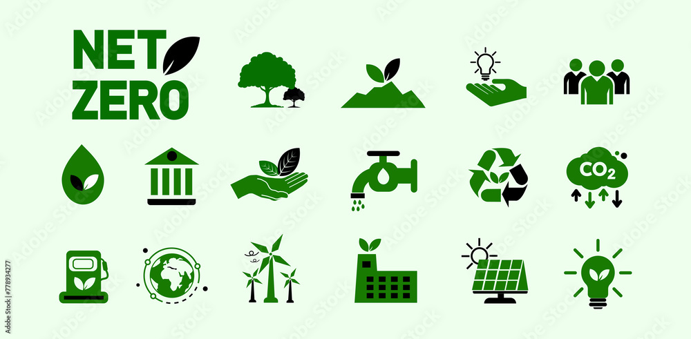 Net zero and carbon neutral concepts Net zero greenhouse gas emissions ...