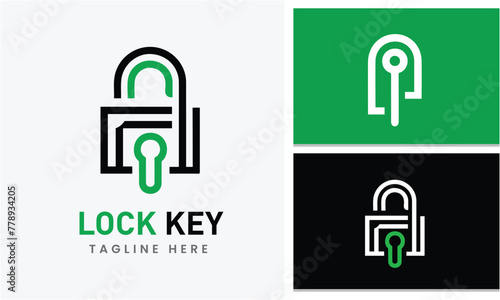 key lock logo design icon template vector modern unique professional design idea 