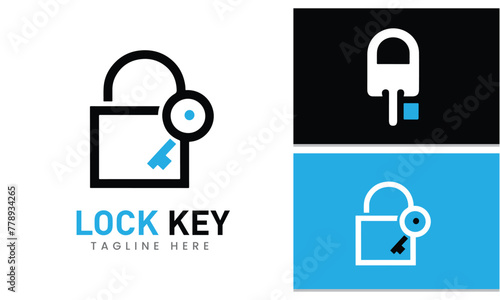 key lock logo design icon template vector modern unique professional design idea 