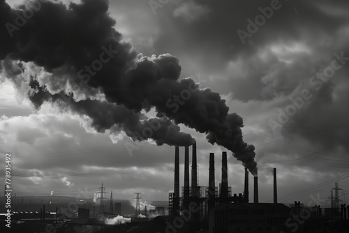 Industrial Smokestacks with Polluting Emissions