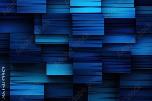Indigo and black modern abstract squares background with dark background in blue striped in the style of futuristic chromatic waves  colorful minimalism pattern 