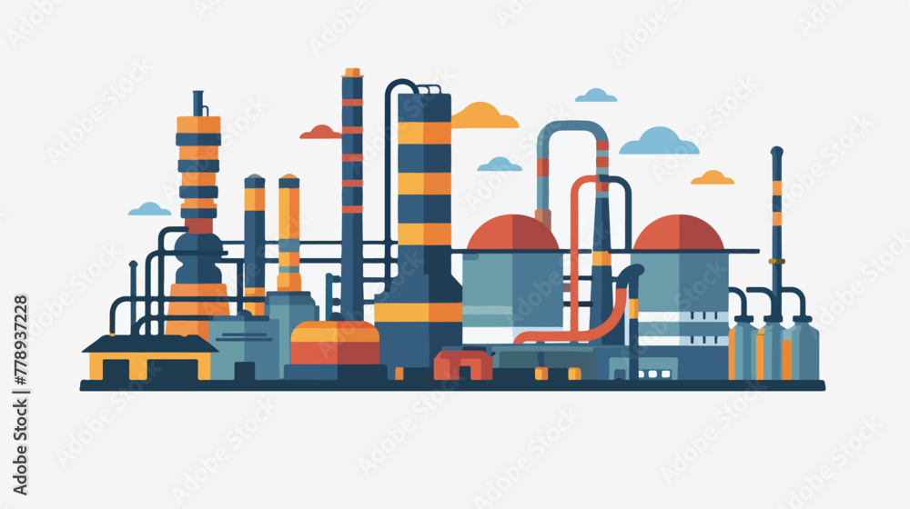 Refinery flat icon of vector illustration 2d flat c