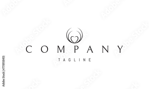Vector logo with an abstract image of a heart in two rings.
