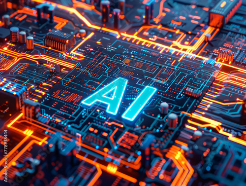 Neon AI circuitry symbolizing innovation