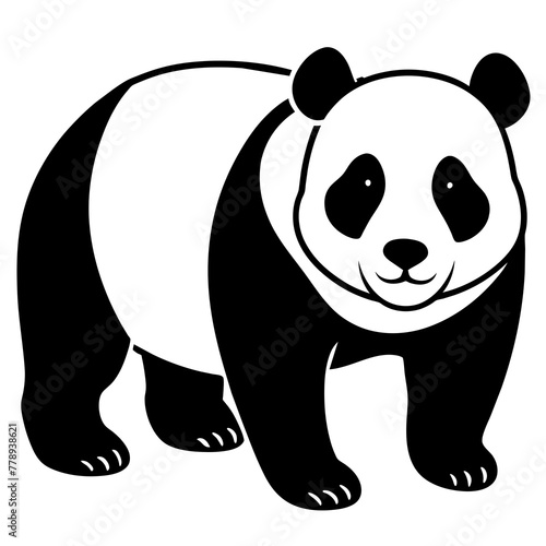 panda bear, black panda silhouette vector illustration,icon,svg,panda characters,Holiday t shirt,Hand drawn trendy Vector illustration,bear on black background