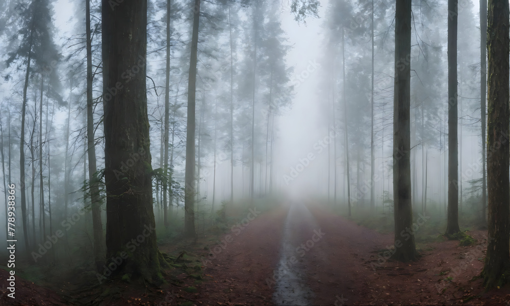 Fototapeta premium fog, smoke in the woods