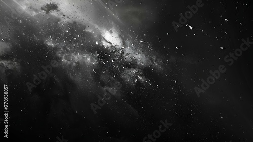 Dark Cosmos: Water Drops Amidst a Starry Night Sky
