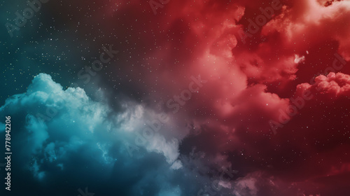 red and blue cloudy sky, background