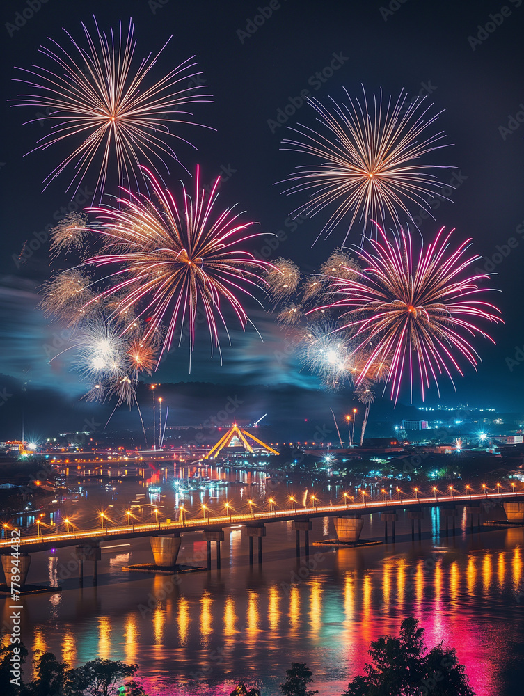 fireworks over the river