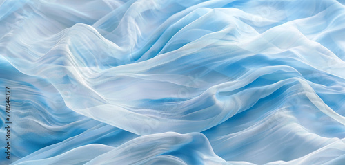 A seamless pattern of light, airy gauze fabric texture in a delicate baby blue. 32k, full ultra HD, high resolution