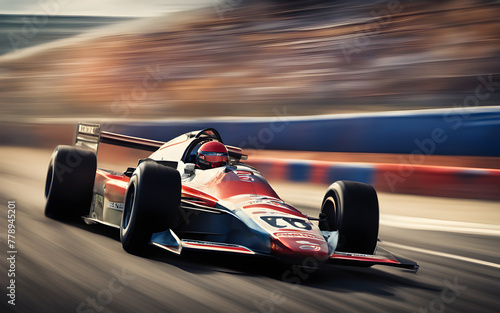 Racing car at high speed on a track © julien.habis