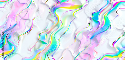 A seamless pattern of marble with rainbow veins flowing across a pure white background. 32k  full ultra HD  high resolution