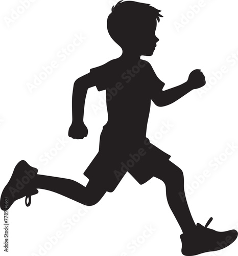 Kid Running Silhouettes Kid EPS Vector Kid Clipart	
