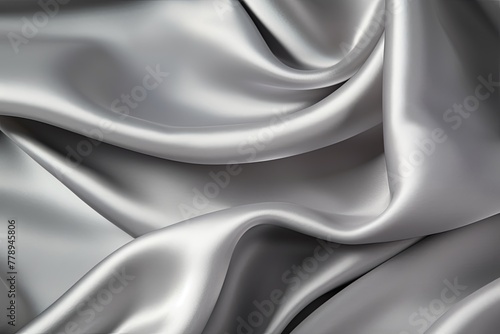 Silver vintage cloth texture and seamless background with copy space silk satin blank backdrop design 