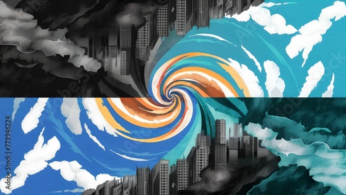 save or destroy, an abstract drawing of the environment.