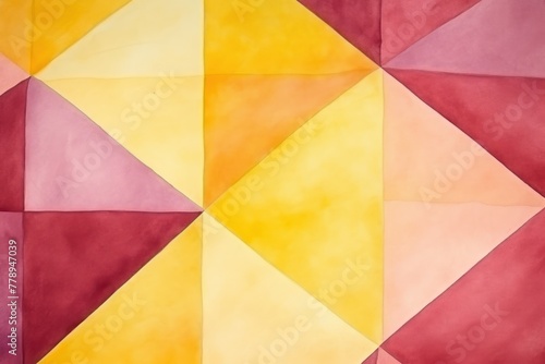 Maroon and yellow pastel colored simple geometric pattern, colorful expressionism with copy space background, child's drawing, sketch