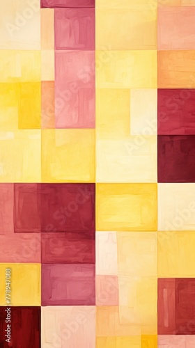 Maroon and yellow pastel colored simple geometric pattern, colorful expressionism with copy space background, child's drawing, sketch