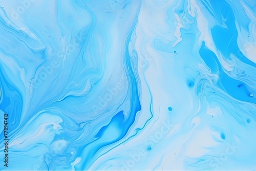Sky Blue fluid art marbling paint textured background with copy space blank texture design