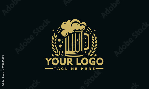 Beer logo vector illustration logo template Beer glass vector illustration Happy beer day label or greeting card © syahed