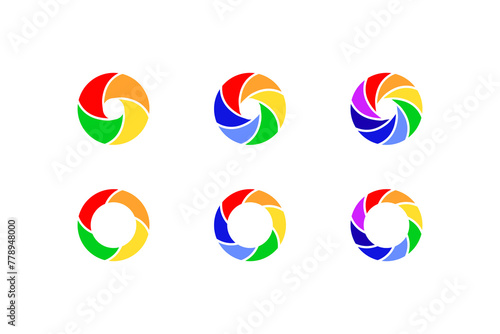 Color palette round icons. Flat style. Vector icons
