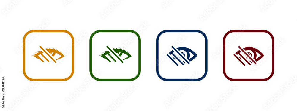 low vision icon vector illustration. blind icon in different color design.