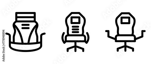 gaming chair icon or logo isolated sign symbol vector illustration - high quality black style vector icons
