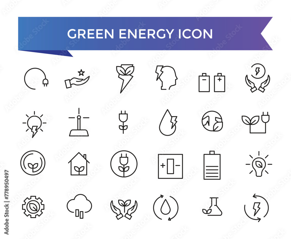 Green energy icon collection. Collection of renewable energy, ecology and green electricity icons set. Green energy icon collection. Collection of renewable energy, ecology and green electricity icons set.