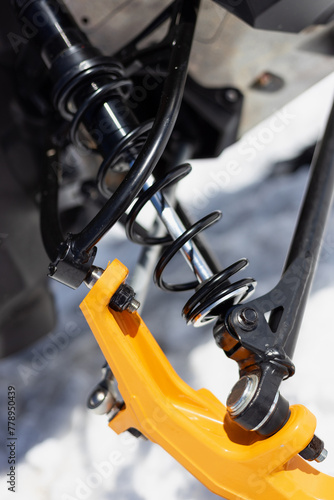 snowmobile suspension. shock absorber, spring, joint.