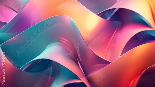 Abstract 3d rendering of wavy surface Creative background design