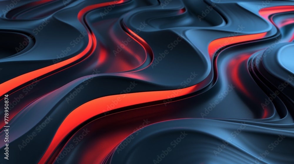 Abstract 3d rendering of wavy surface Creative background design