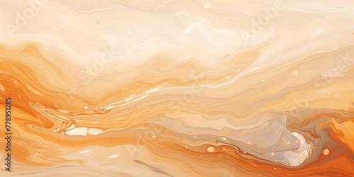 Tan fluid art marbling paint textured background with copy space blank texture design 